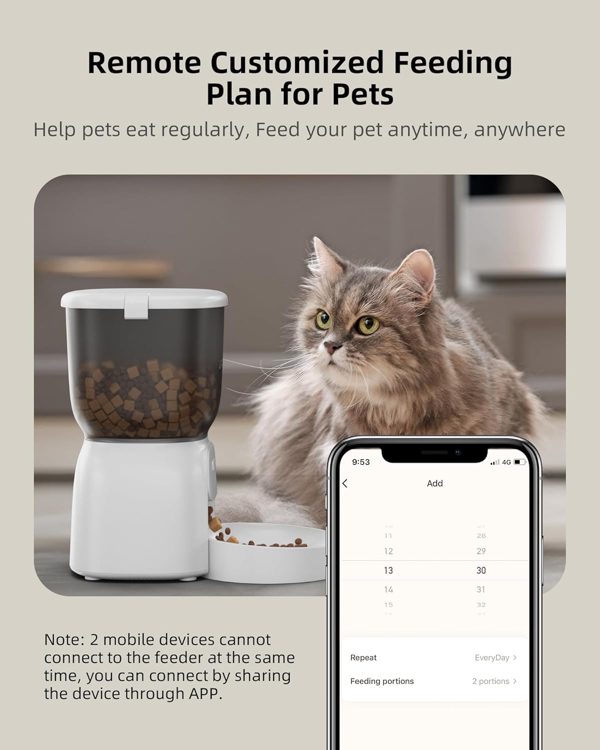 Automatic WiFi Cat Food Dispenser with APP Control