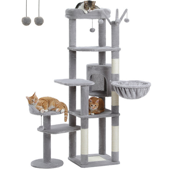 59" Cat Tree with Condo and Scratching Post