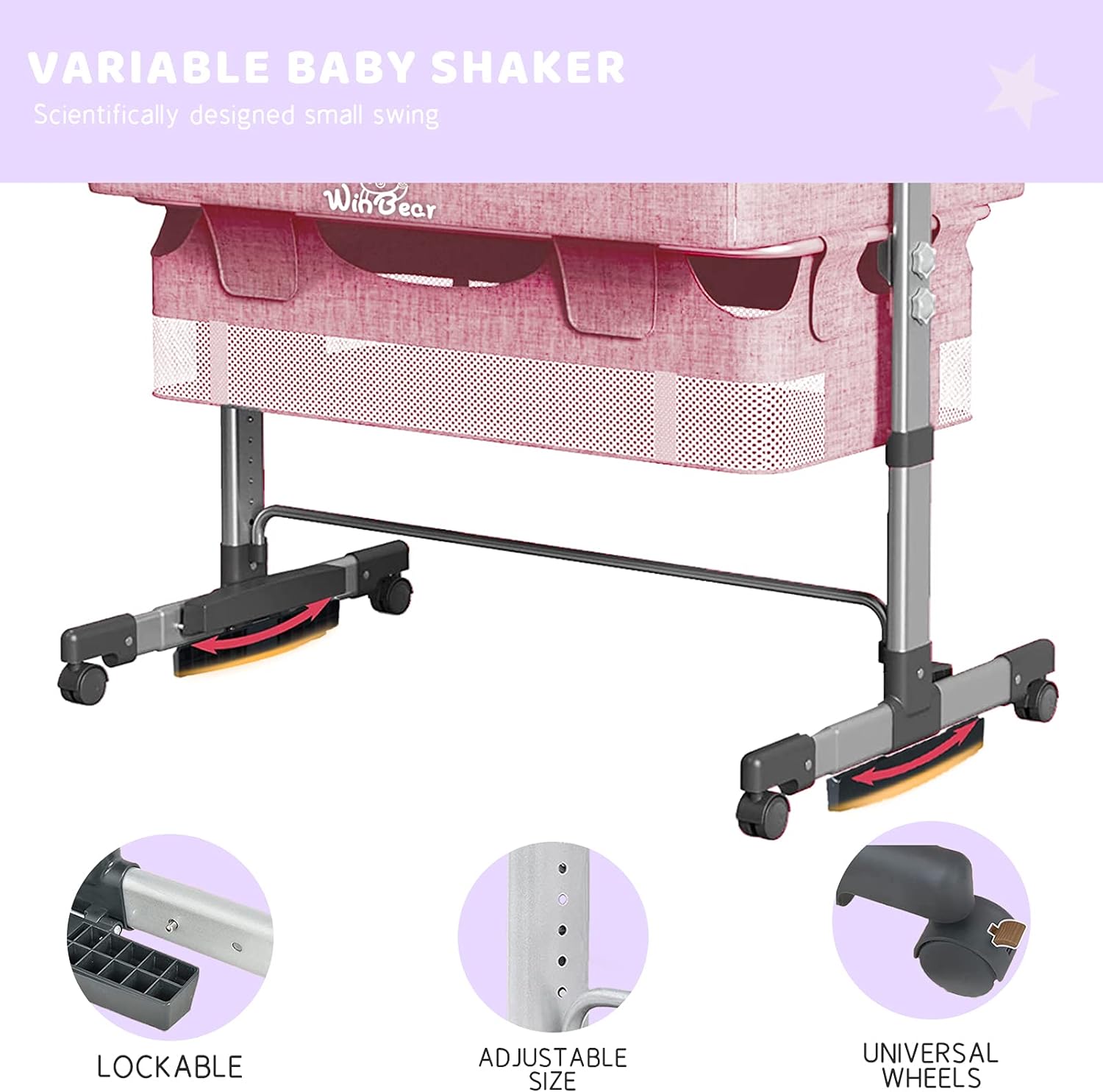 WINBEAR 3 in 1 Bedside Crib