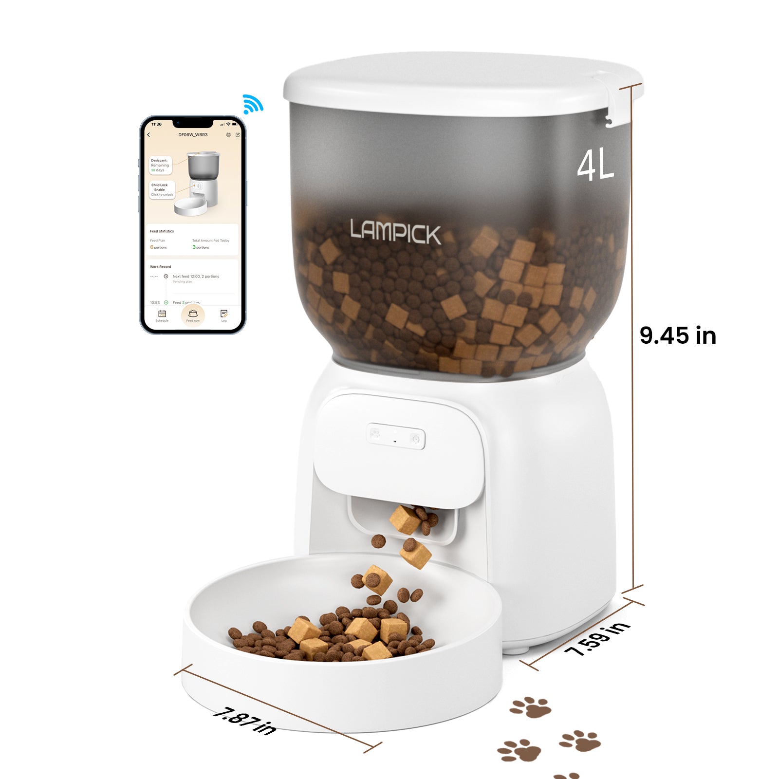 Automatic WiFi Cat Food Dispenser with APP Control