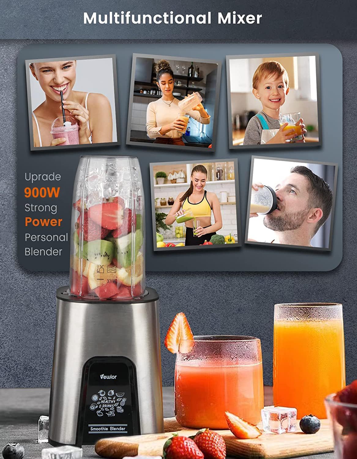 VEWIOR Smoothie Blender 900W