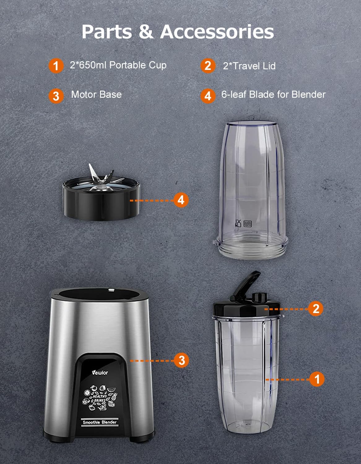 VEWIOR Smoothie Blender 900W