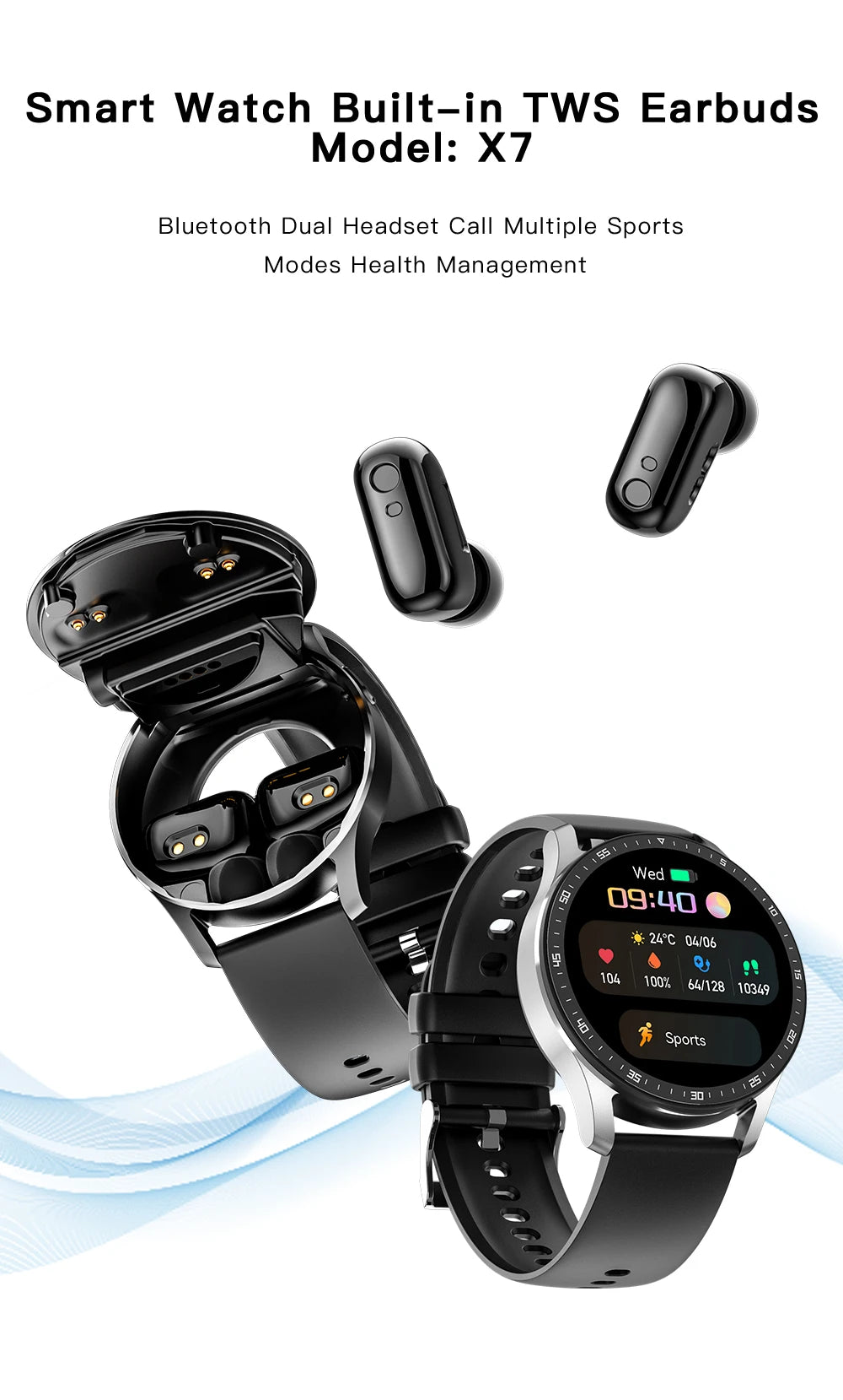 X10 Smartwatch & TWS Earbuds Combo