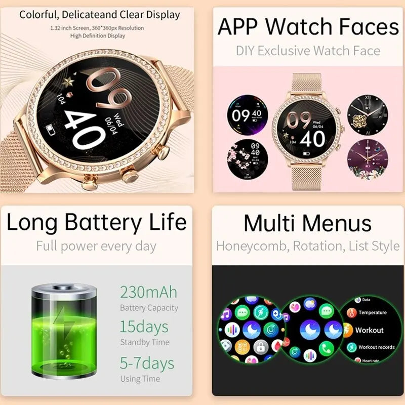 Luxury Waterproof Smartwatch for Women