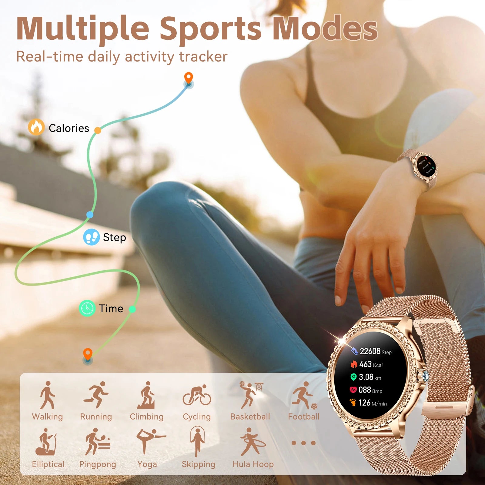 LaNikar I58 Women's Smartwatch - Bluetooth, Health Monitor